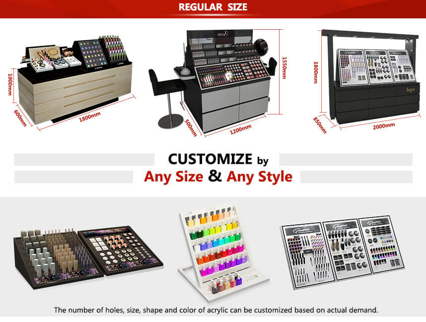 cosmetic display racks size