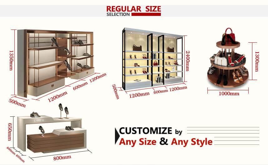 shoe display rack size