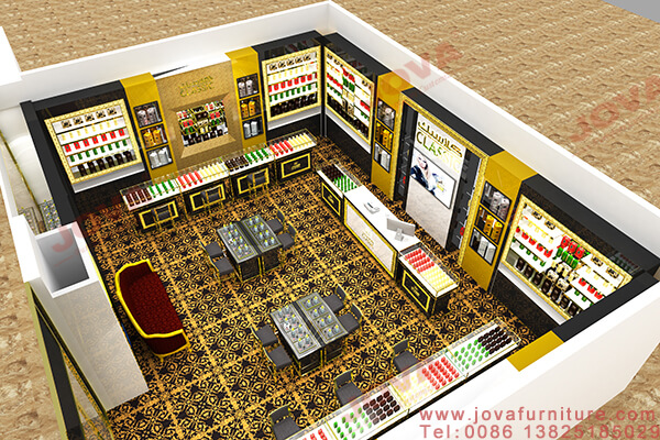 display units for cosmetic store