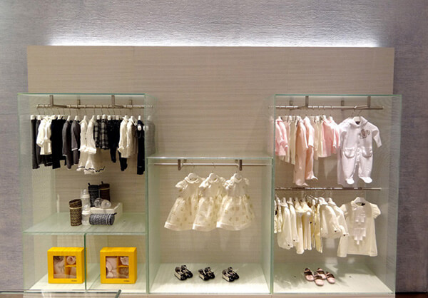 baby store interior wall units