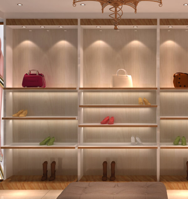 shoe display wall shelves