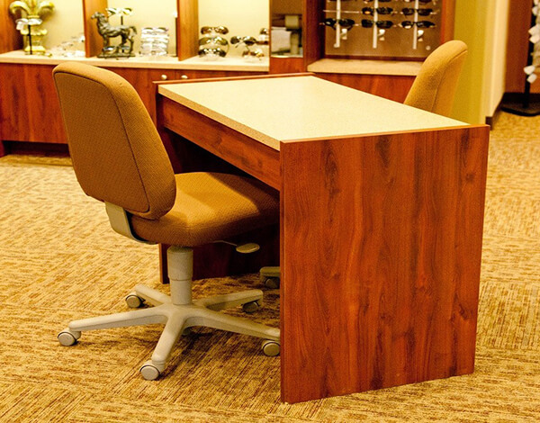 wooden shop counter tables