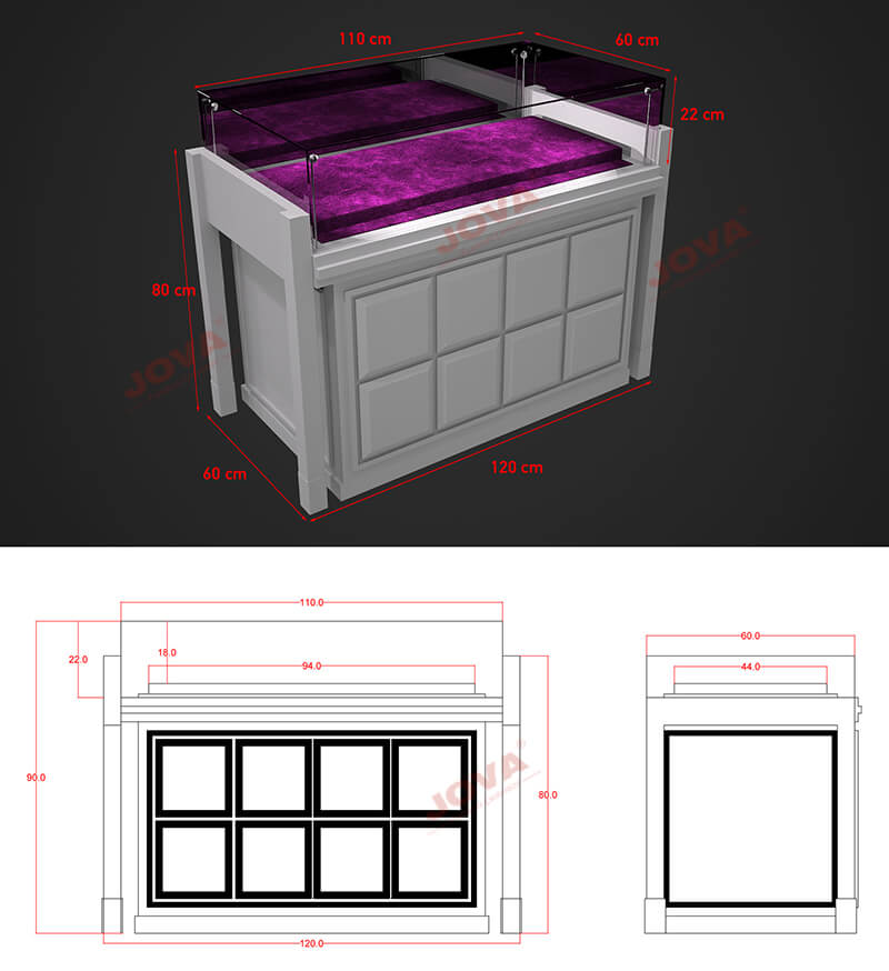white jewellery counters