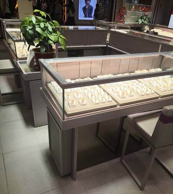 Stainless steel jewelry display cabinet