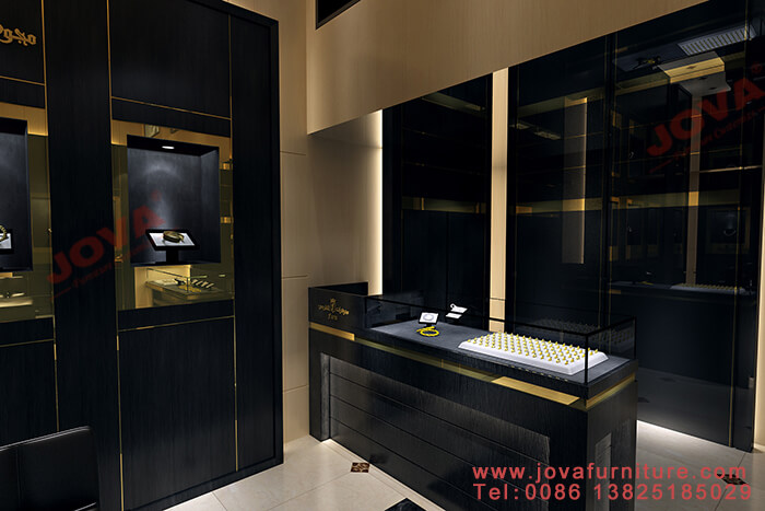 black jewellery showcase