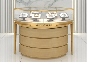 curved jewelry display case