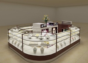 كشك عرض المجوهرات تصميم مخصص متعدد المستويات