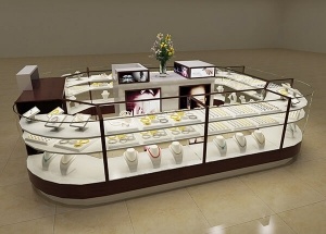 كشك عرض المجوهرات تصميم مخصص متعدد المستويات