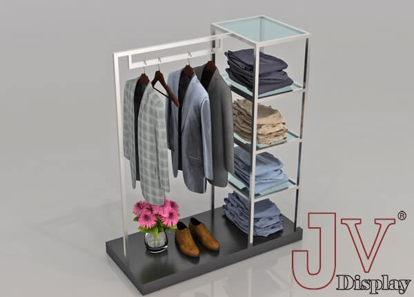 clothing display shelves