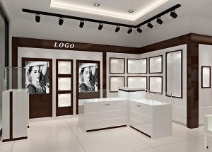 حلية بيضاء أثاث متجر مجوهرات تصميم عصري