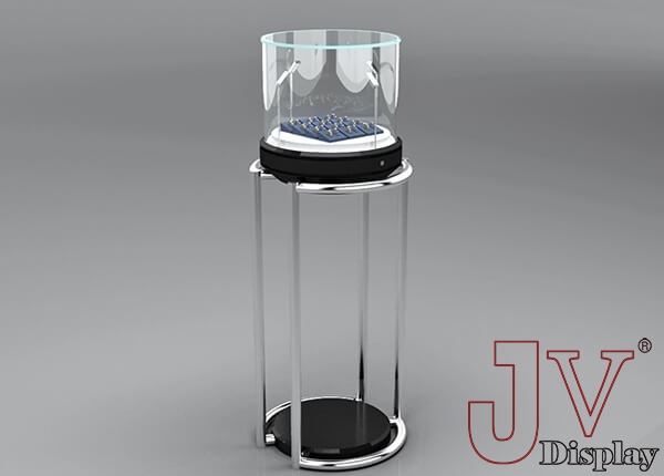 pedestal display case with light