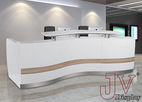 curved reception desk