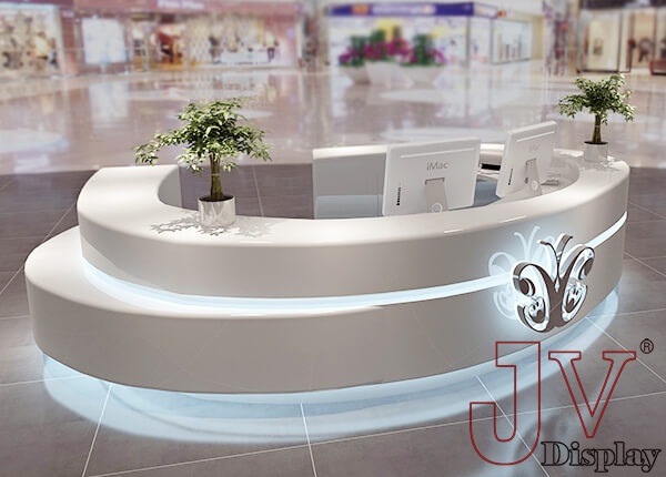 curved reception counter