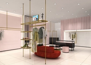 clothes rack and shelves