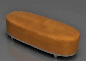 brown leather stool